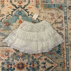 Charo Ruiz Greta White Lace Mini Skirt